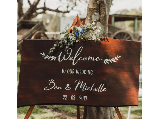 Rustic Welcome Sign With Easel